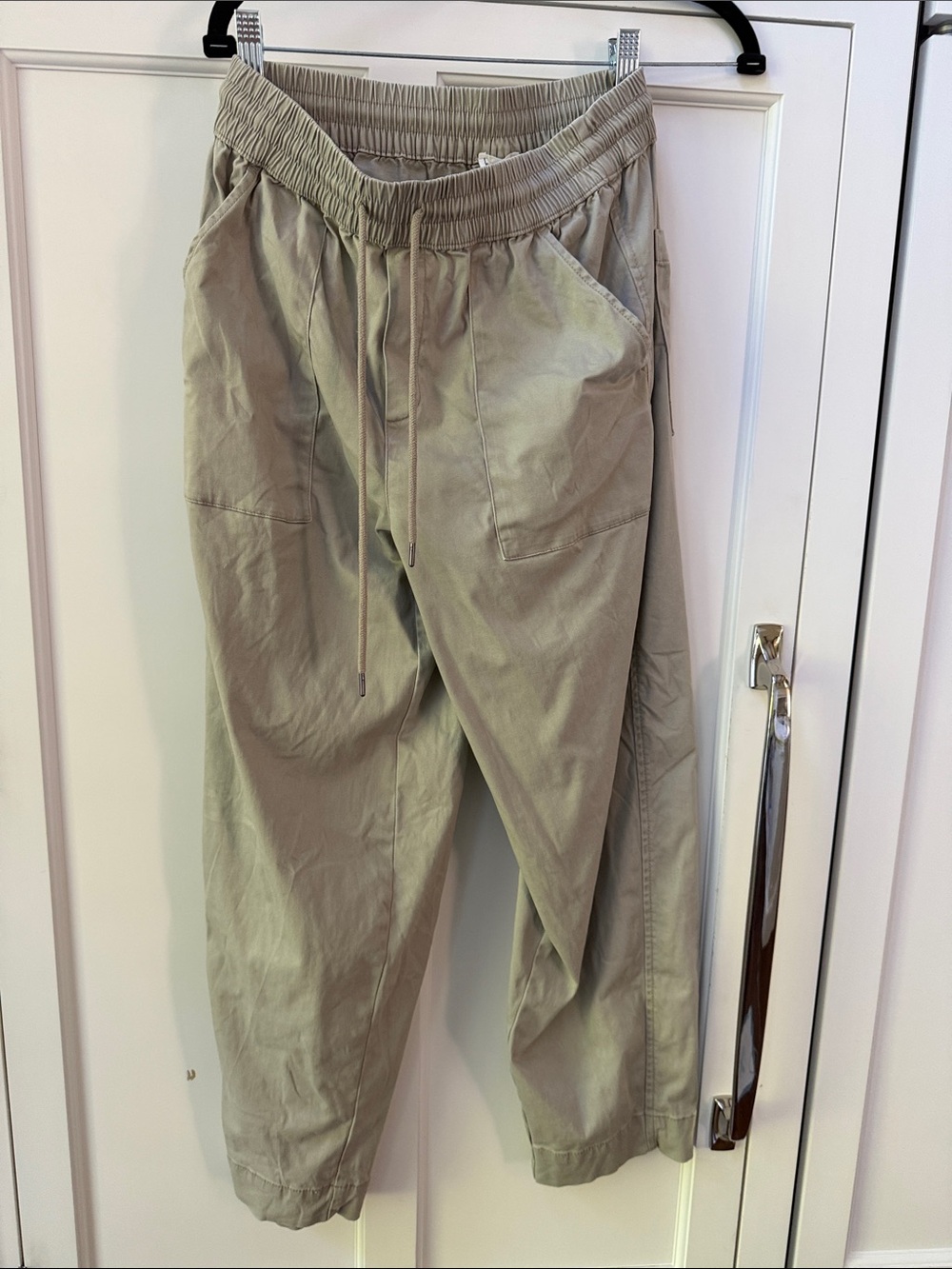 Nicole Miller women Elastic Waist Casual Pants - Khaki small